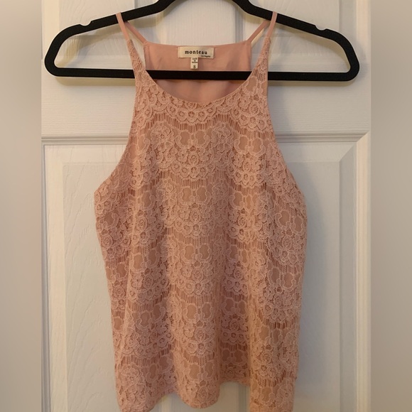 Monteau Los Angeles lace halter top - Picture 1 of 6